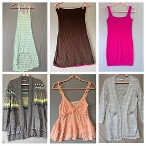 Womens Size Small Clothing Bundle (13 items) Tops,Dresses,Cardigans,Skirt,Bra